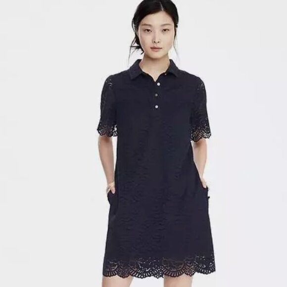 Banana Republic Dresses & Skirts - Banana Republc sz L Blue rose lace shirt dress